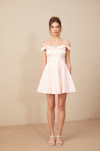 Dounia Kristal İşlemeli Kloş Mini Elbise