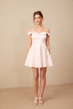 Dounia Kristal İşlemeli Kloş Mini Elbise