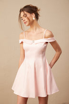 Dounia Kristal İşlemeli Kloş Mini Elbise