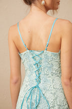 Gabrielle Dantel İşlemeli Pileli Mini Elbise