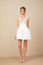 Marion dantel kenarlı bustiyer mini elbise