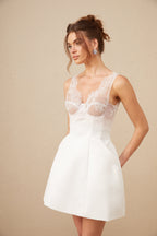 Marion dantel kenarlı bustiyer mini elbise