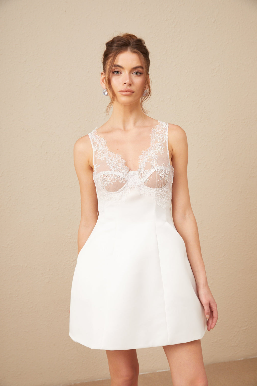 Marion dantel kenarlı bustiyer mini elbise