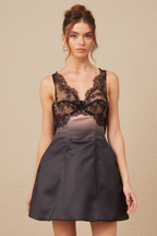 Marion Dantel Detaylı Büstiyer Mini Elbise