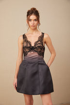 Marion Dantel Detaylı Büstiyer Mini Elbise