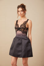 Marion Dantel Detaylı Büstiyer Mini Elbise