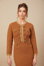 Örgülü Kenarlı Tüvit Elbise