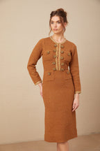 Örgülü Kenarlı Tüvit Elbise