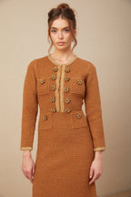 Örgülü Kenarlı Tüvit Elbise