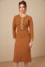 Örgülü Kenarlı Tüvit Elbise