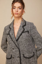 Noktalı Süslemeli Tüvit Blazer Ceket