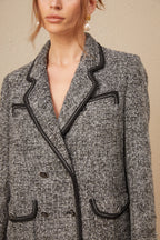 Noktalı Süslemeli Tüvit Blazer Ceket
