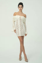 Dantel işlemeli Mini Elbise