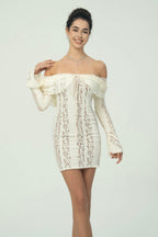 Dantel işlemeli Mini Elbise