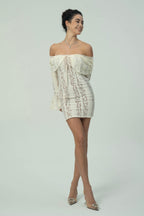 Dantel işlemeli Mini Elbise