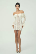 Dantel işlemeli Mini Elbise