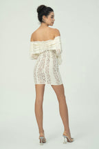 Dantel işlemeli Mini Elbise