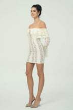 Dantel işlemeli Mini Elbise