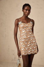 payet süslemeli mini elbise