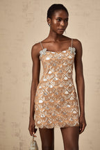 payet süslemeli mini elbise