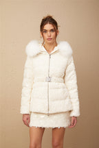 Madeleine beyaz mont
