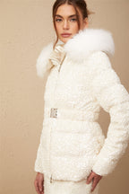 Madeleine beyaz mont