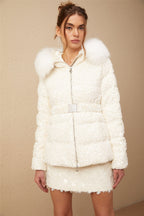Madeleine beyaz mont