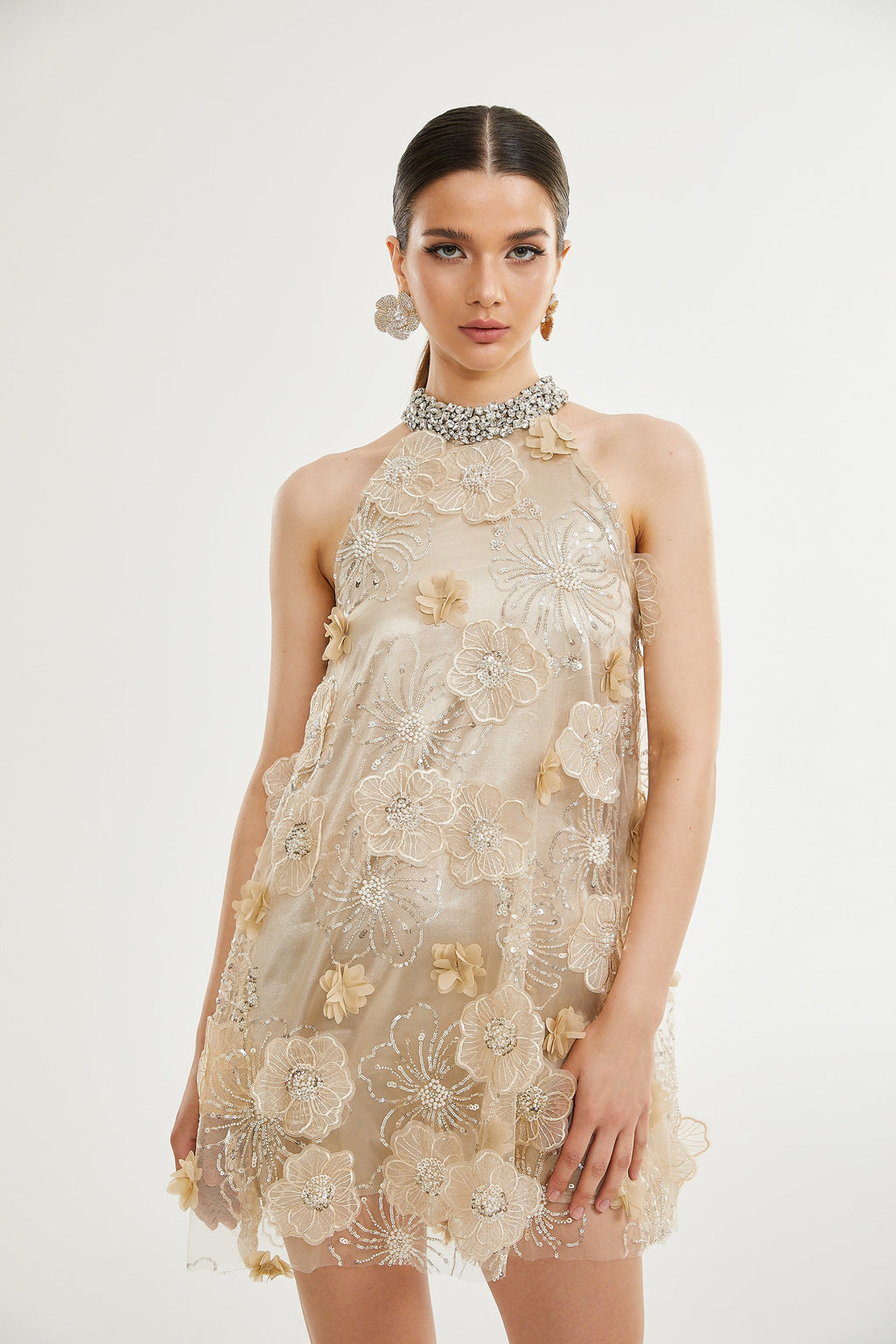 Liane çiçek mini elbise