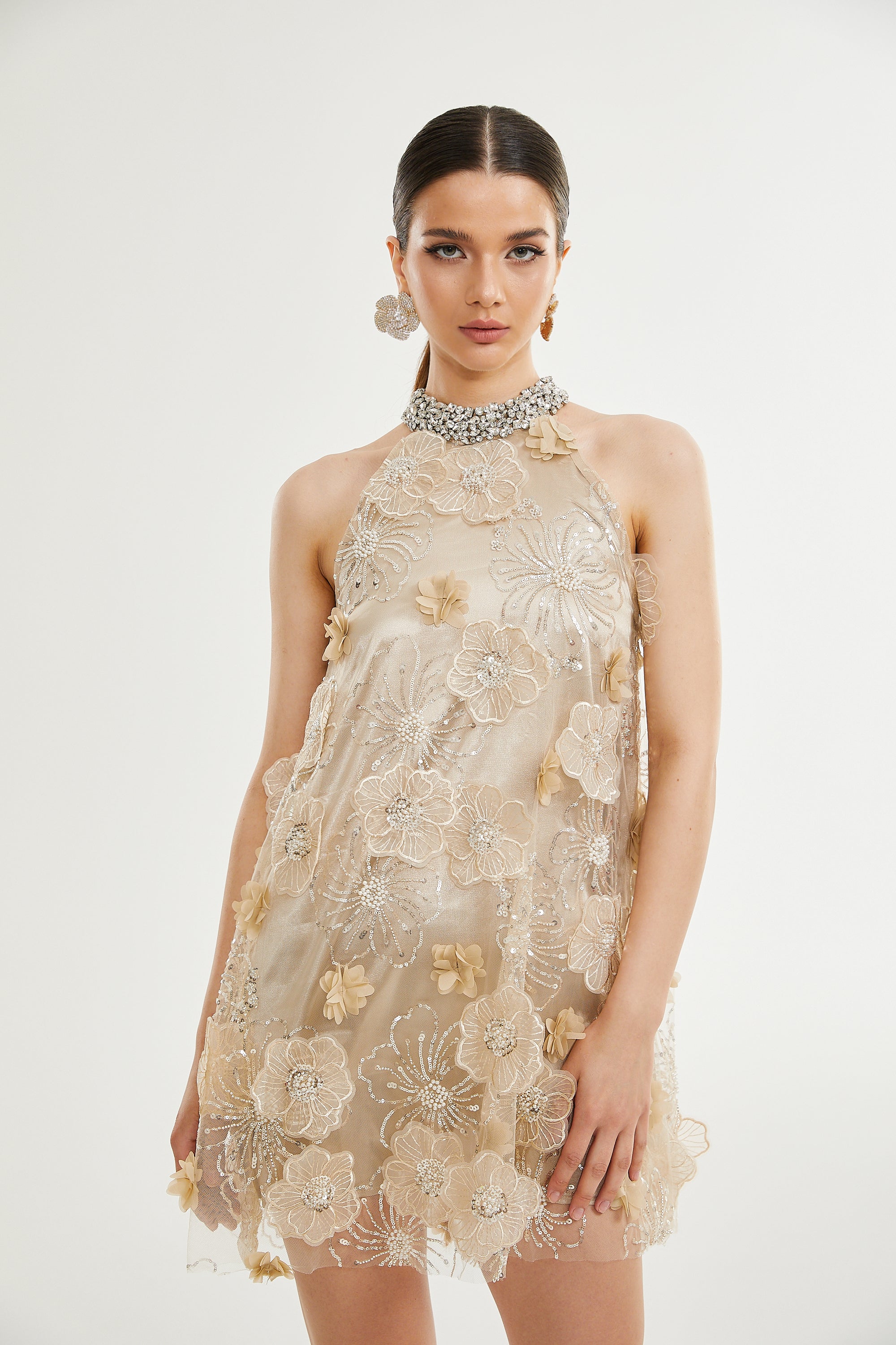 Liane çiçek mini elbise