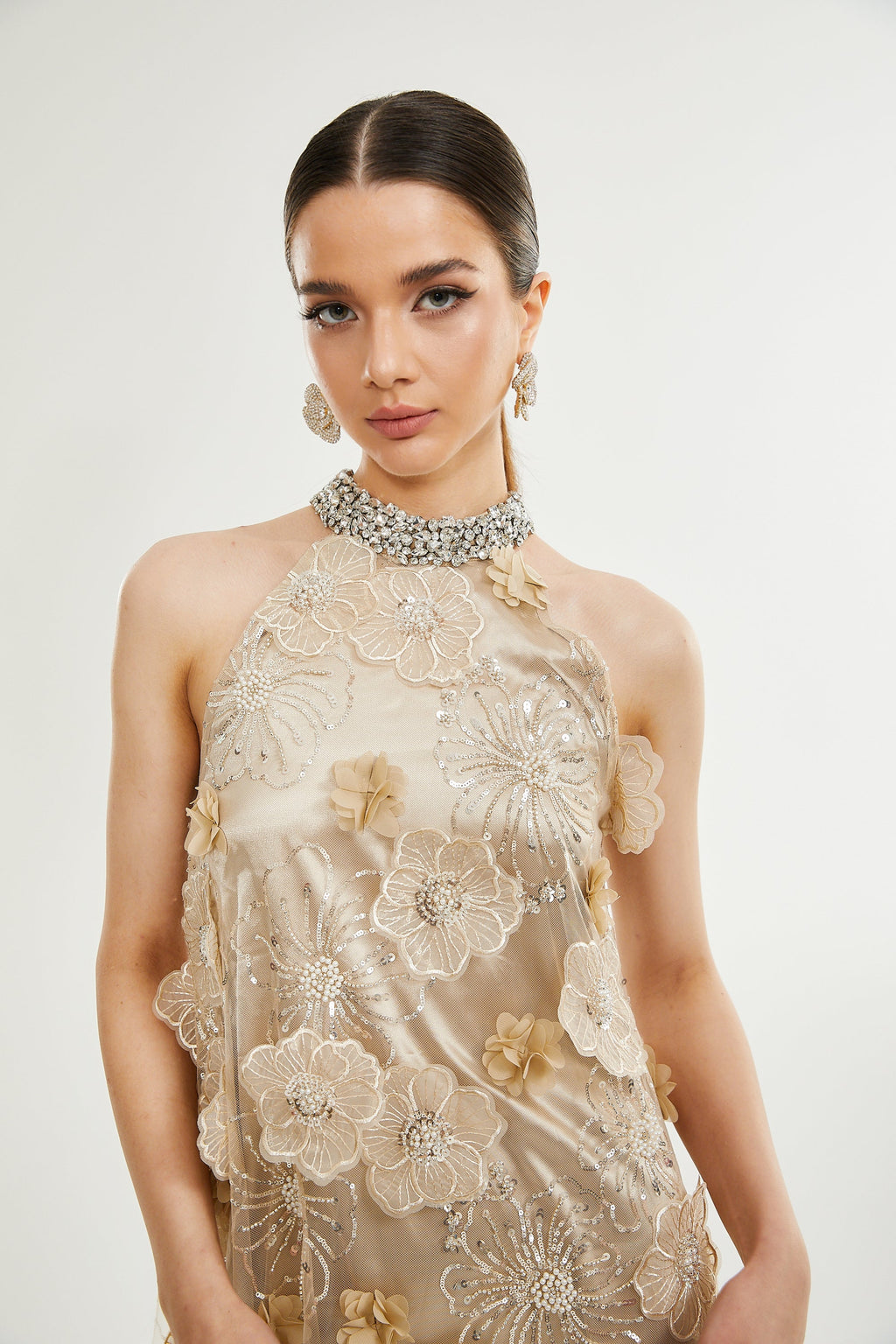 Liane çiçek mini elbise