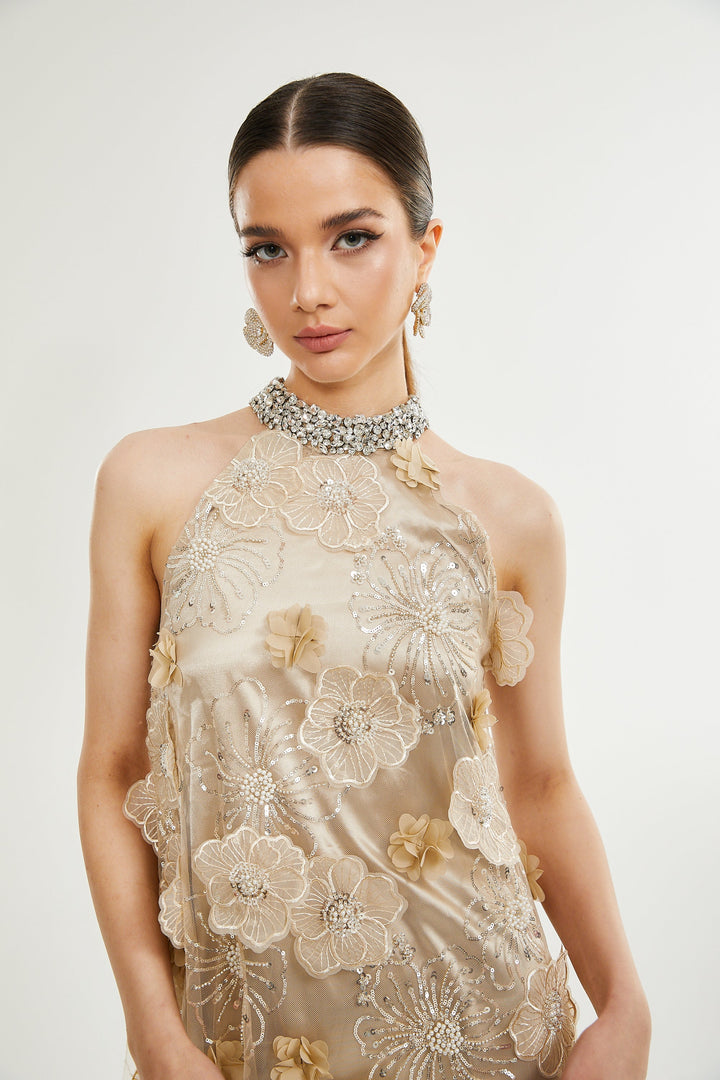 Liane çiçek mini elbise