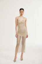 Lavinia file midi elbise