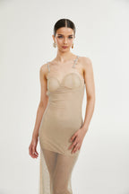 Lavinia file midi elbise