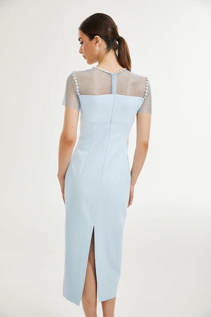 Lilas midi elbise