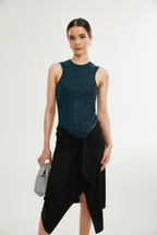 Rafaela süslemeli midi elbise