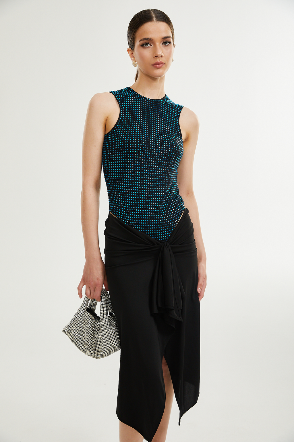 Rafaela süslemeli midi elbise