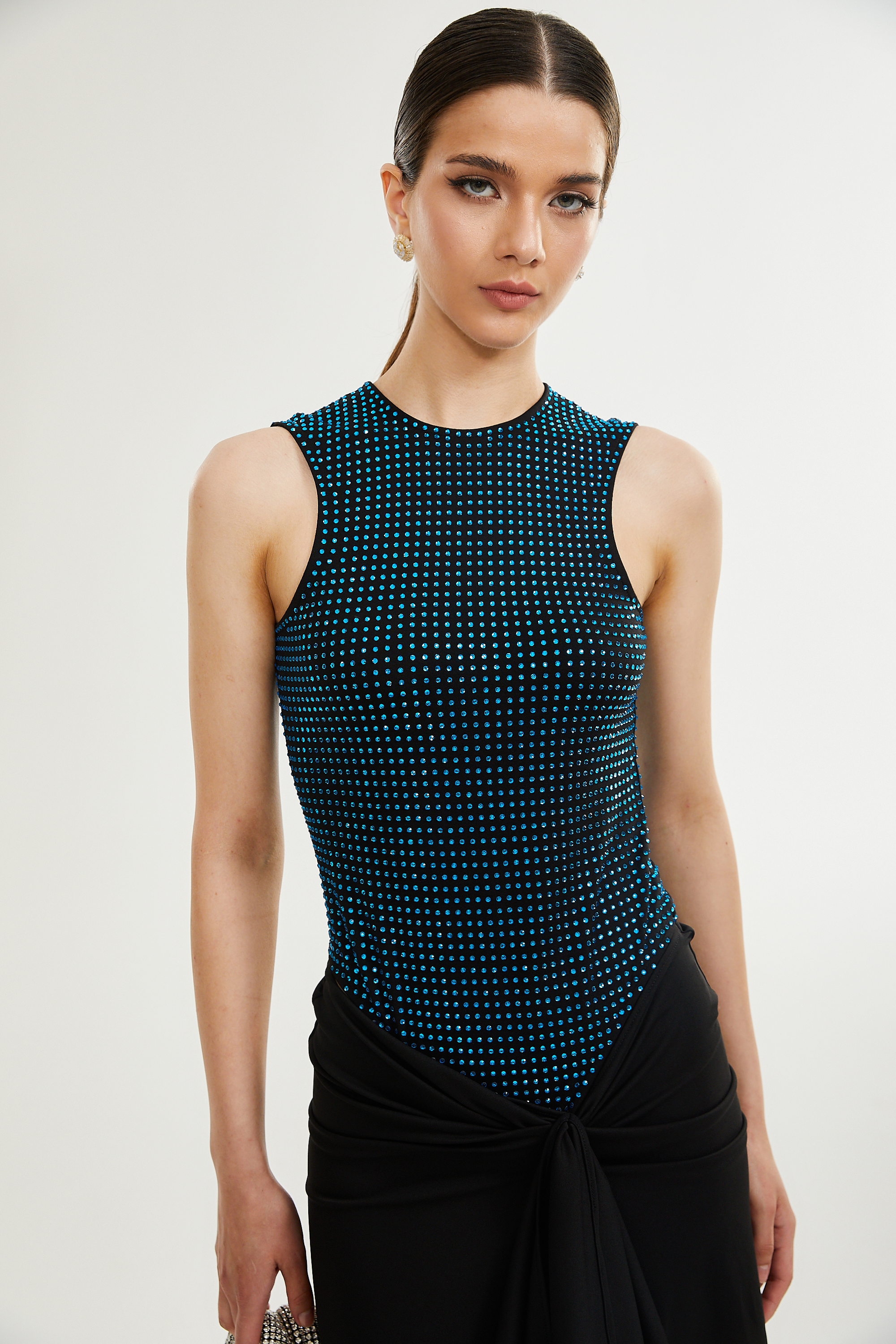 Rafaela süslemeli midi elbise