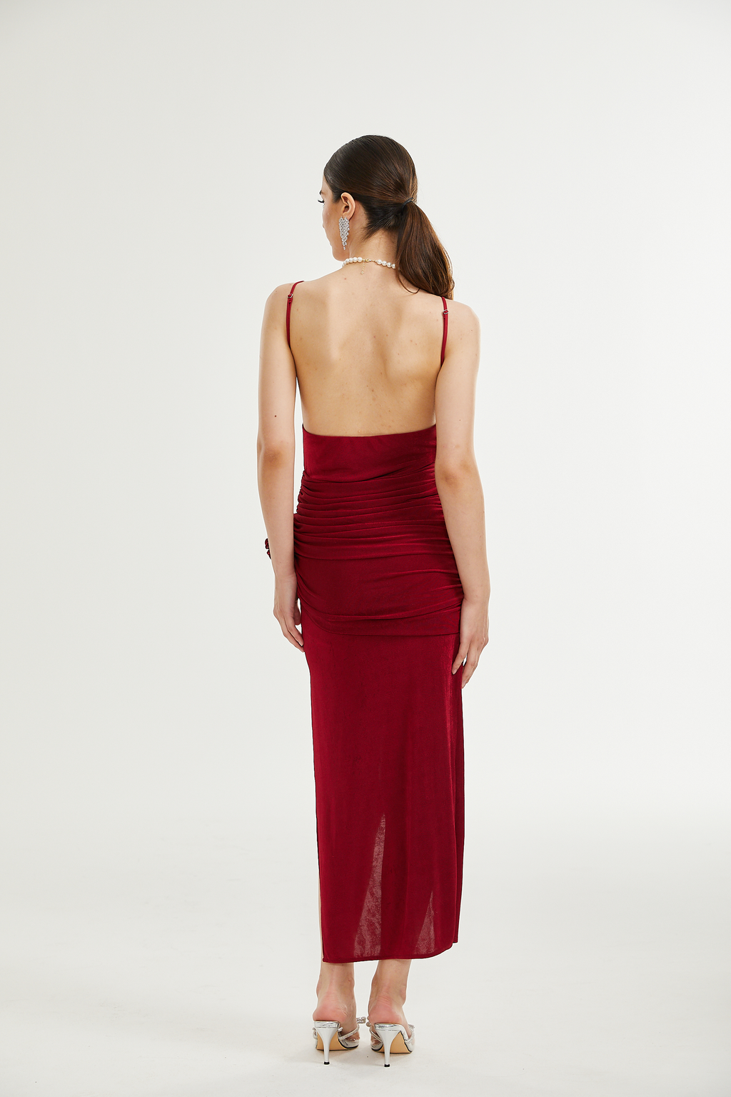 Emira çiçek midi elbise