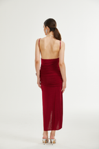 Emira çiçek midi elbise