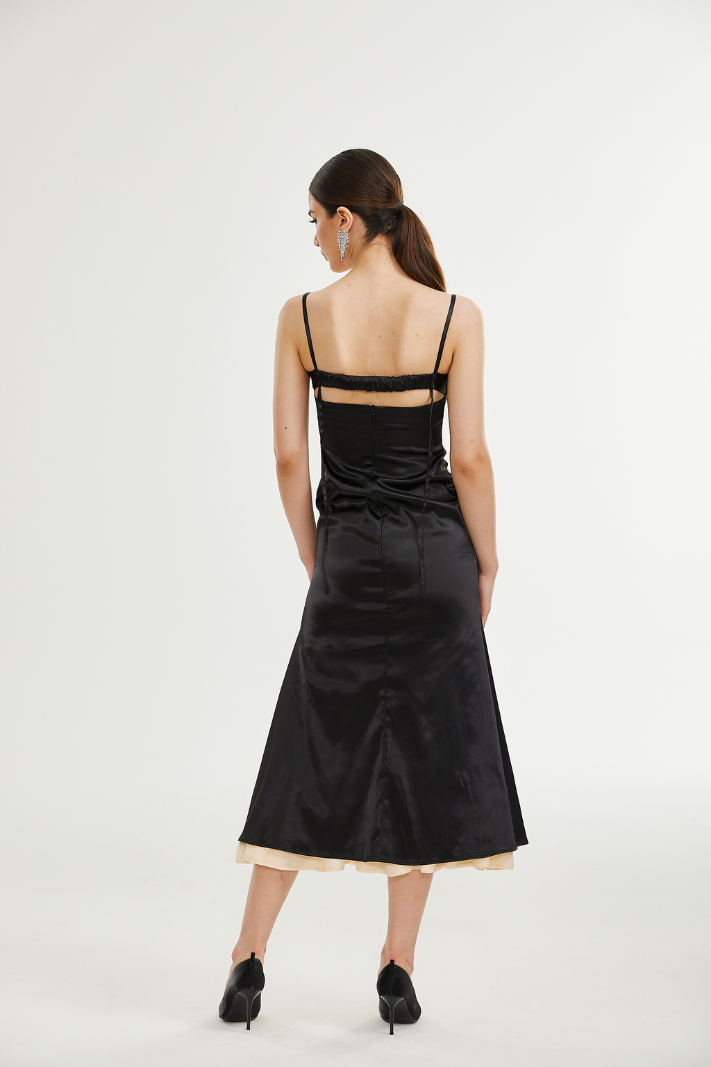 Larisa dantel midi elbise