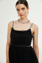 Catriona tül mini elbise