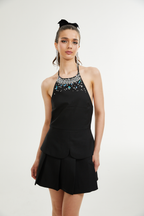 Fionula kristal mini elbise