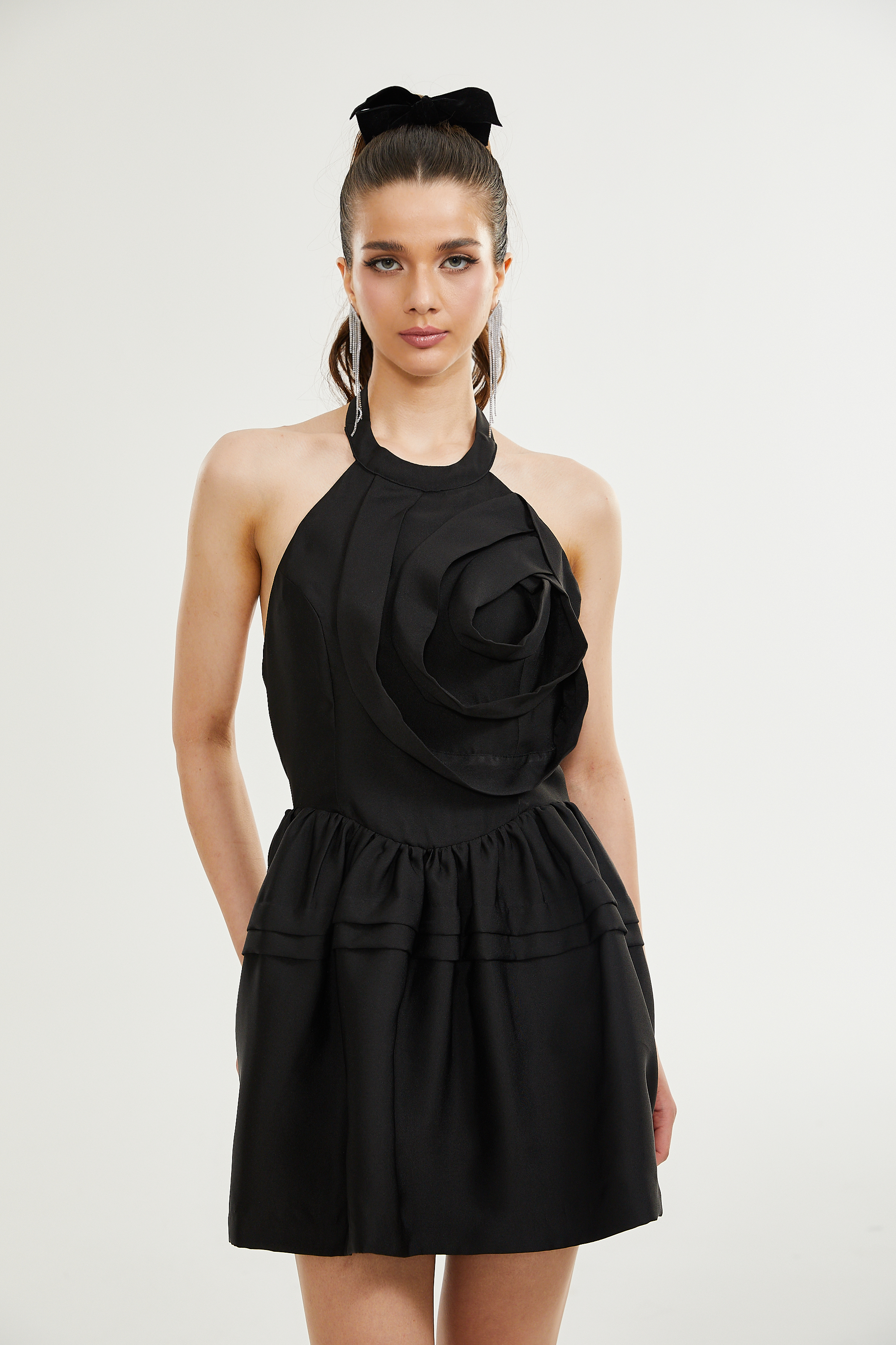 Stefania aplikeli mini elbise