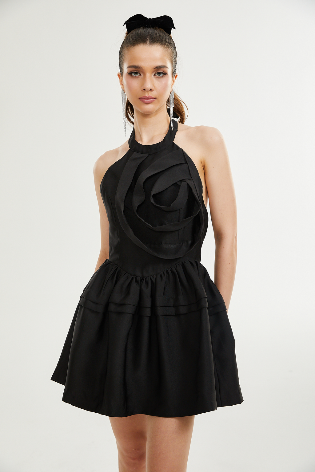 Stefania aplikeli mini elbise