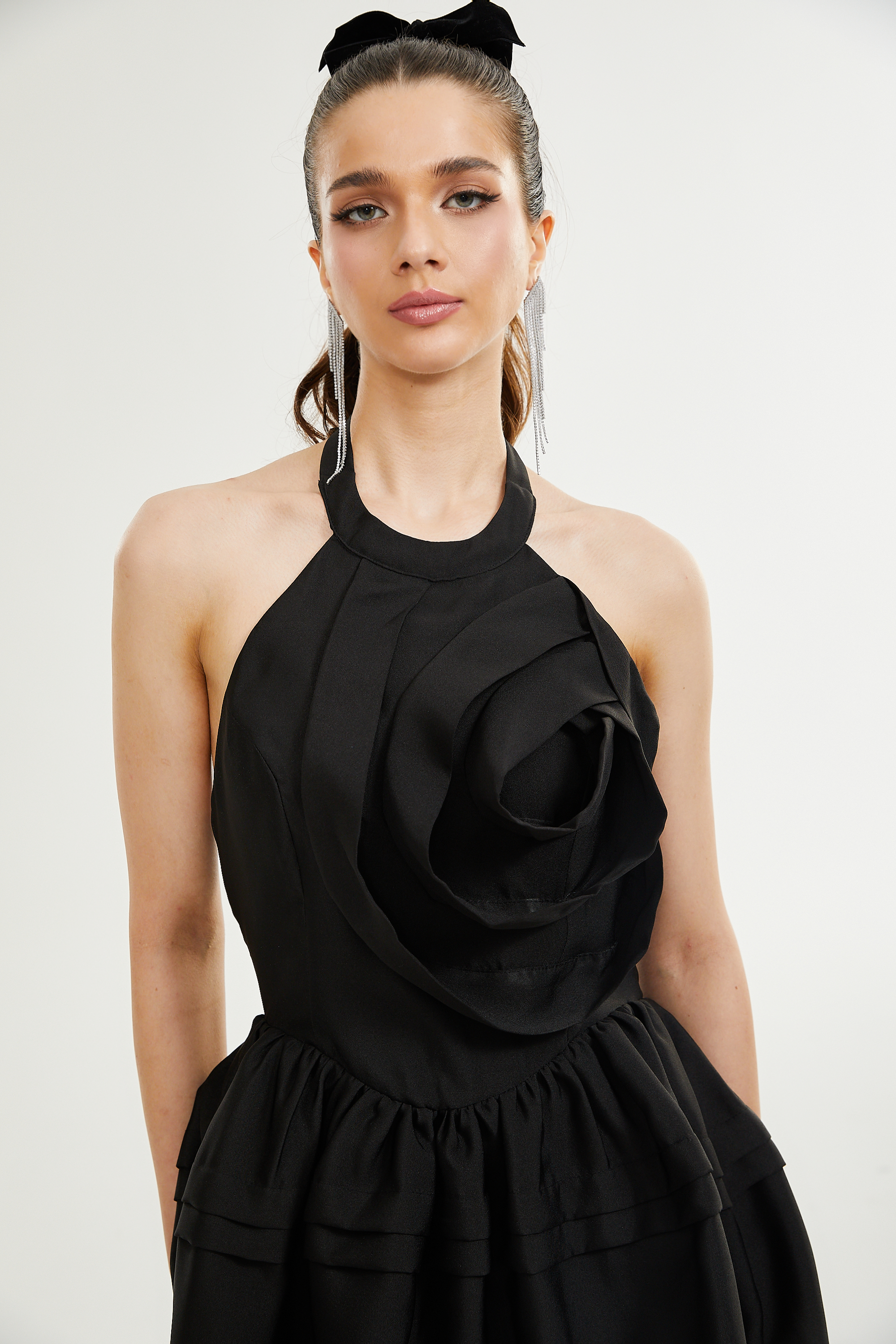 Stefania aplikeli mini elbise