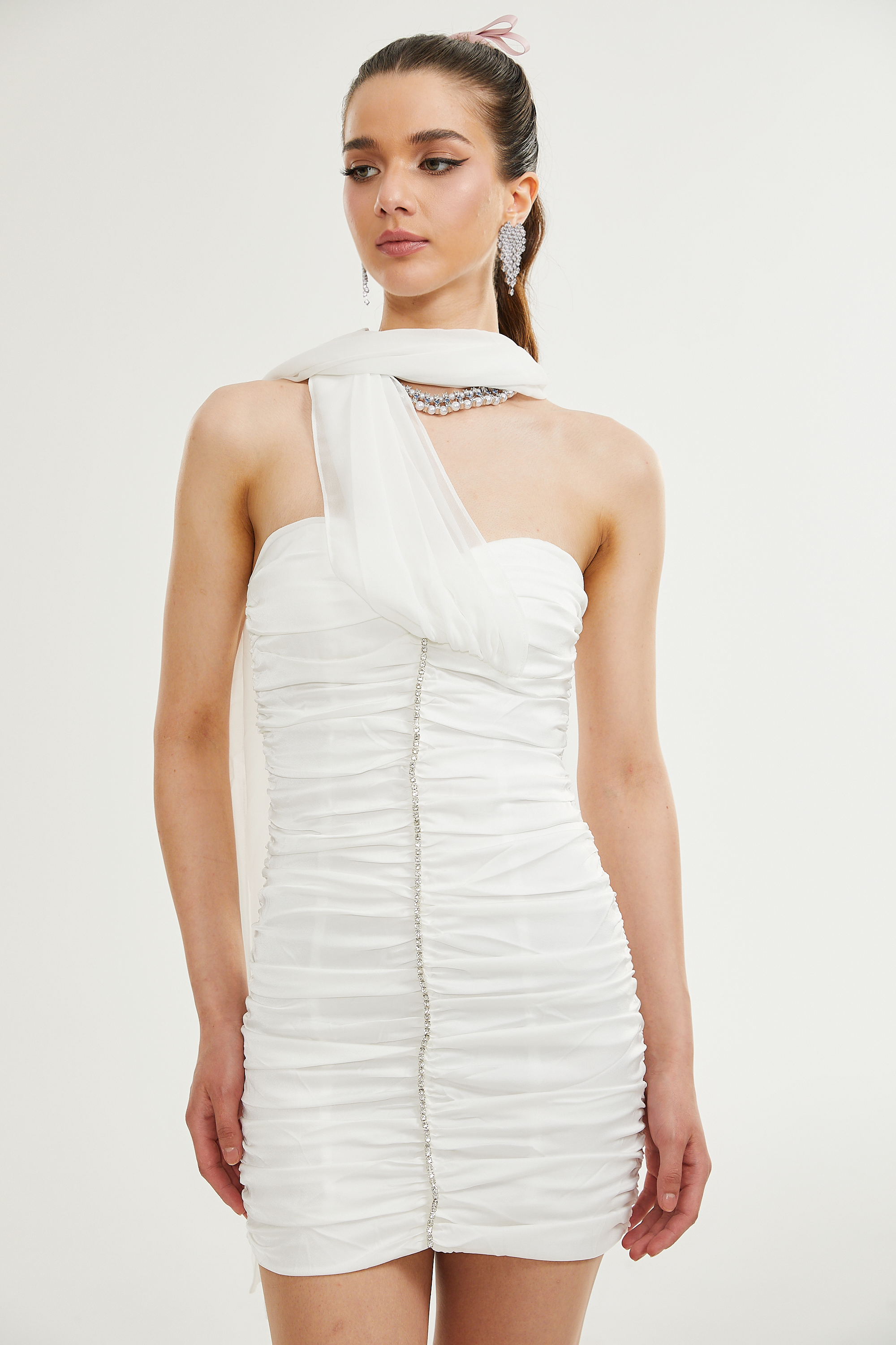 Sigrid dantelli mini elbise