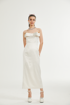 Lana fiyonk midi elbise