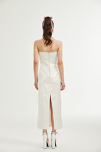 Lana fiyonk midi elbise