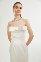 Lana fiyonk midi elbise