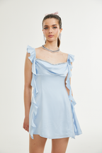 Reno süslemeli mini elbise